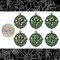 Verdigris Finished Brass Round Lily Charms - Set of Six - V-C14